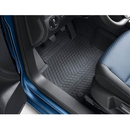 Set tappetini in gomma Caddy 2K originali Volkswagen premium nero con branding Volkswagen 2K1061500B 82V | 2K1061500B 82V