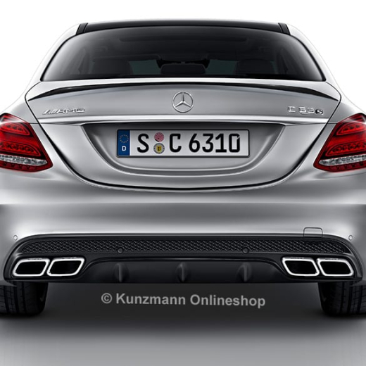 Diffuseur arrière C 63 AMG & embouts d’échappement Classe C W205 Original Mercedes-Benz | W205-63Diffusor-nightchrome