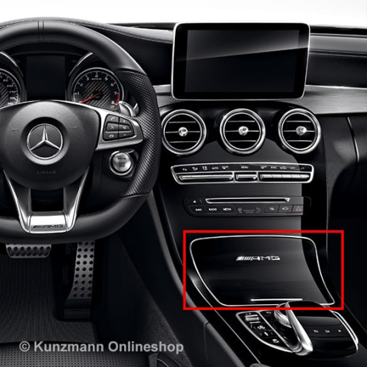 Cache AMG pour console centrale aspect laqué piano Classe C W205 Original Mercedes-Benz | A2058103036