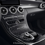 Élément décoratif console centrale Classe C W205 bois frêne noir original Mercedes-Benz