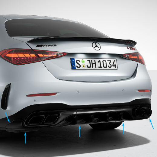 Planche diffuseur AMG C63 AMG pack aérodynamique Classe C W206 berline Original Mercedes-Benz | 206-Windleitkanal-AMG-Aero