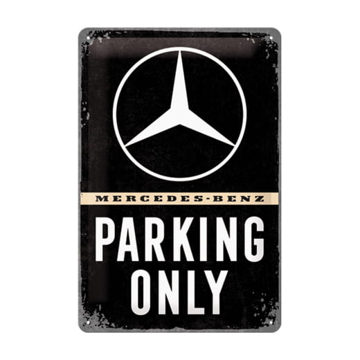 Plaque métallique vintage Parking Only 30x40cm Mercedes-Benz d'origine | B66058070