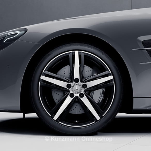 Set di cerchi da 19 pollici a 5 razze nero SL R231 Original Mercedes-Benz | A23140126007X23/27007X23-Satz