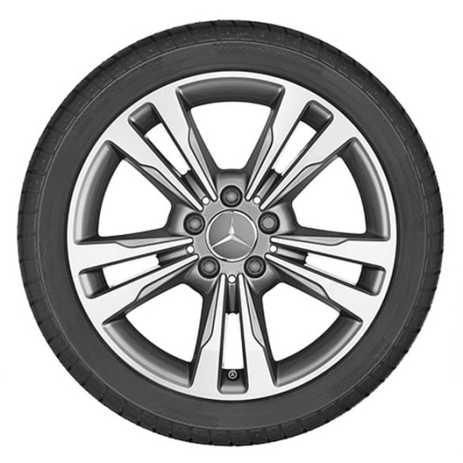 Cerchi completi estivi da 18 pollici Classe C W205 design a 5 doppie razze Original Mercedes-Benz  | 205-18-5DP-Sommer-B
