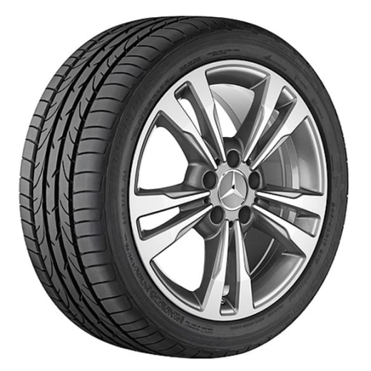 Cerchi completi estivi da 18 pollici Classe C W205 design a 5 doppie razze Original Mercedes-Benz  | 205-18-5DP-Sommer-B