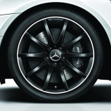 Set di cerchi AMG da 18 pollici a 10 razze nero opaco SLK/SLC R172 Original Mercedes-Benz