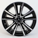 Set di cerchi a 5 doppie razze 18 pollici B-Klasse W246 Original Mercedes-Benz nero tornito lucido