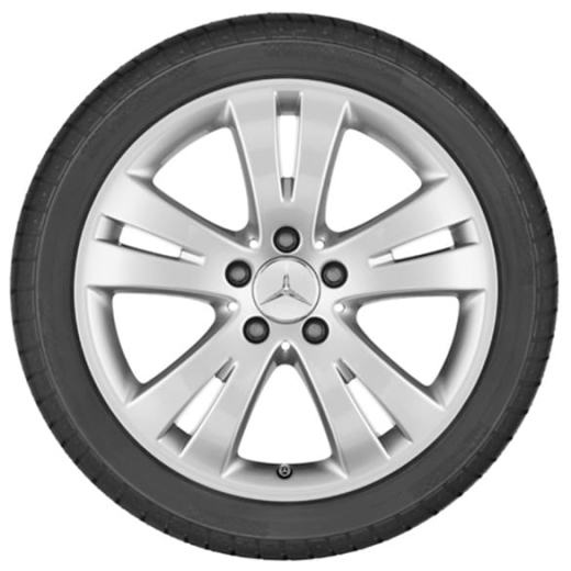 Cerchi in lega 17 pollici | Design a 5 doppie razze | Classe C W204 | Originale Mercedes-Benz | 