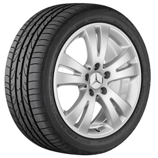 Cerchi in lega 17 pollici | Design a 5 doppie razze | Classe C W204 | Originale Mercedes-Benz | 