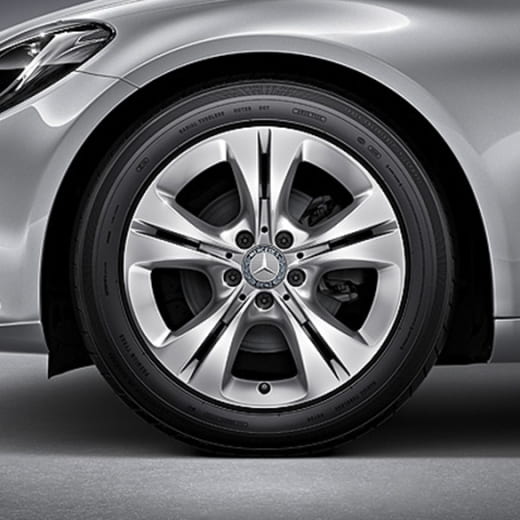 Set cerchi Mercedes-Benz 17 pollici | C-Klasse W205 | ruota a 5 doppie razze | vanadium argento | A20540143007X45-Satz