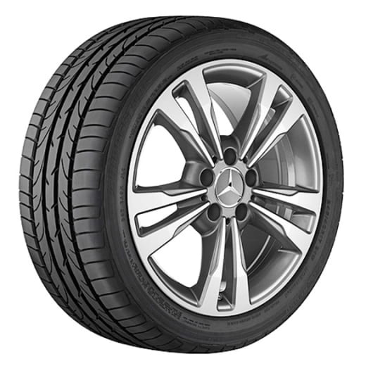 Mercedes-Benz set di cerchi da 18 pollici | C-Klasse W205 | ruota a 5 doppie razze | grigio himalaya | A20540128/29027X21-Satz