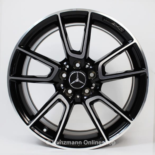 Set cerchi C 43 AMG 19 pollici a 5 doppie razze nero Classe C W205 Originale Mercedes-Benz | A2054014900/65007X23-Satz