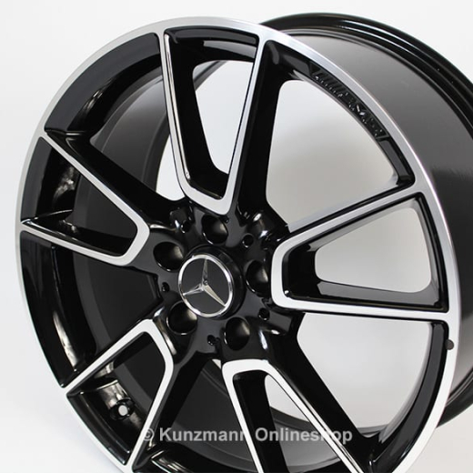 Set cerchi C 43 AMG 19 pollici a 5 doppie razze nero Classe C W205 Originale Mercedes-Benz | A2054014900/65007X23-Satz