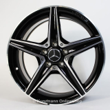 Set cerchi C 43 AMG 18 pollici 5 razze nero Classe C W205 originale Mercedes-Benz