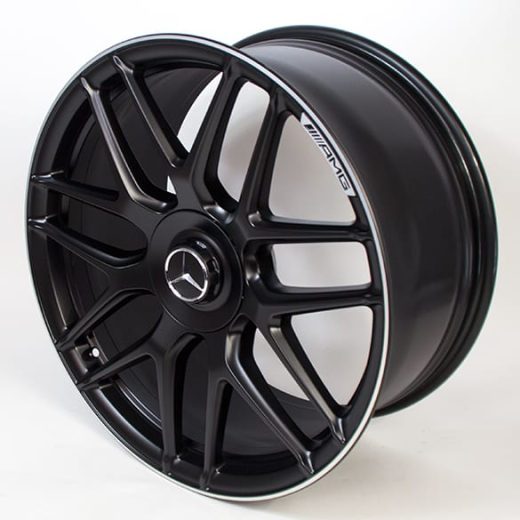Set di cerchi forgiati AMG 20 pollici S-Klasse W222 a razze incrociate nero Mercedes-Benz originale | A2224014200/4300-7X71-W222
