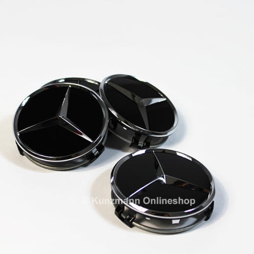 Coprimozzo originale Mercedes-Benz nero stella cromata | B66470200