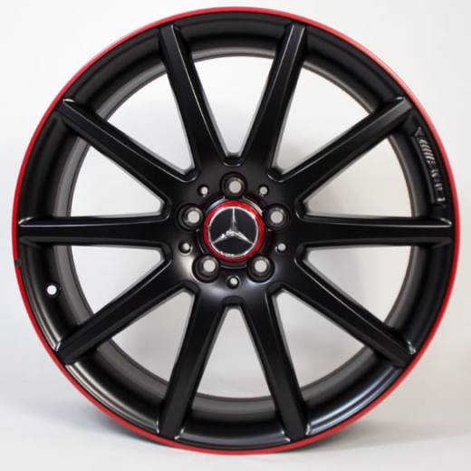 Set di cerchi AMG da 20 pollici GLA X156 nero con bordo cerchio rosso Originale Mercedes-Benz | A15640104023594-Satz