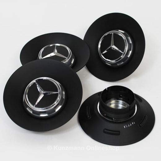 Coprimozzo AMG | Copertura cerchio forgiato | Mercedes-Benz Classe S Coupé C217 | nero opaco | S63-217-black-Nabendeckel