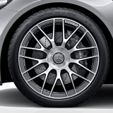 Set di cerchi forgiati AMG da 19 pollici C-Klasse W205 a razze incrociate grigio titanio Originale M