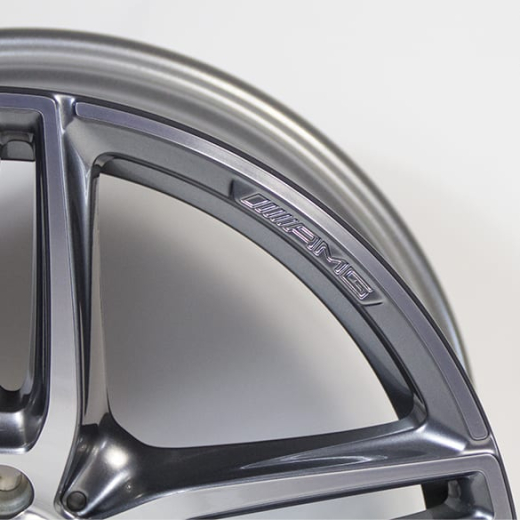 Set di cerchi E43 AMG 19 pollici Classe E W213 a 5 doppi raggi grigio titanio Original Mercedes-Benz | A21340138/2100-7X21