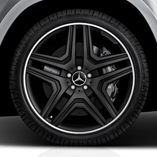 Set cerchi AMG 21 pollici design a 5 doppie razze GL-Klasse X166 nero opaco | A16640114007X71-Satz