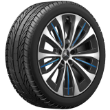 Ruote estive 20 pollici EQE V295 nero blu set completo di ruote originali Mercedes-Benz