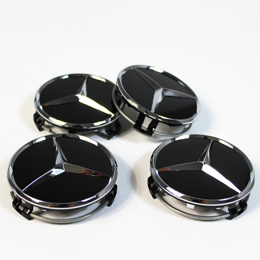 Cache moyeu Original Mercedes-Benz noir étoile chromée | B66470200
