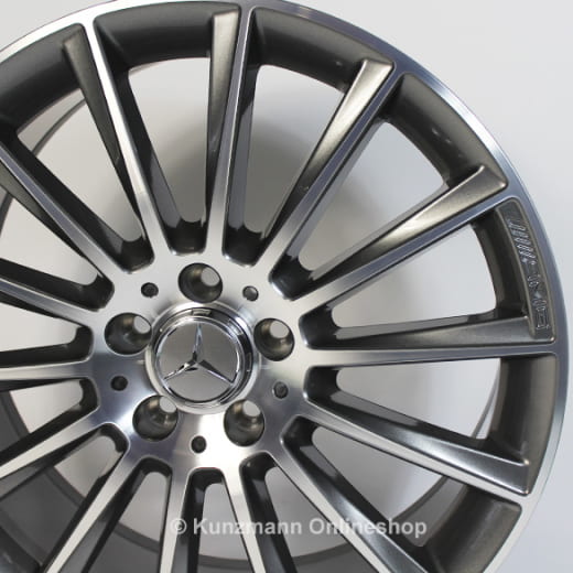 Lot de jantes AMG 19 pouces | Mercedes-Benz Classe C W205 | Roue multibranches | titane gris | A2054011300/14007X21-Satz
