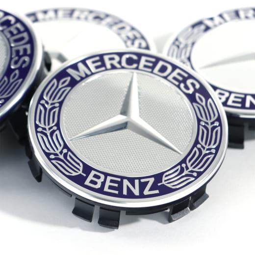 Jeu de cache moyeu Mercedes-Benz couronne de laurier en bleu | A17140001255337