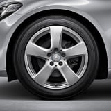 Jeu de jantes Mercedes-Benz 17 pouces Classe C W205 roue à 5 branches argent vanadium
