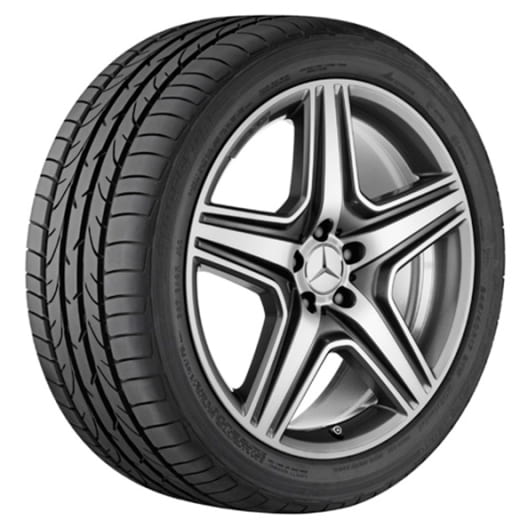 Jeu de jantes AMG 20 pouces | Classe M W166 | Jantes 5 branches | titane gris | A16640122027X21-B