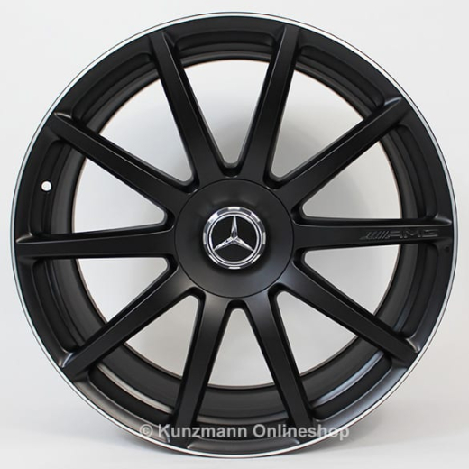 Cache moyeu AMG | cache pour jante forgée | Mercedes-Benz Classe S W222 | noir mat | A2224000800/9283-Satz