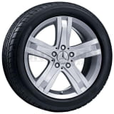 Jantes Mercedes-Benz 17 pouces GLK X204 design à 5 branches argent sterling