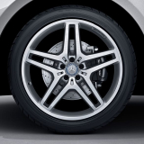 Lot de jantes AMG 21 pouces, 5 doubles branches, Classe M GLE W166, argent, tourné brillant