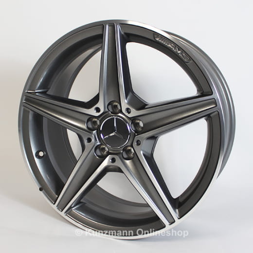 Lot de jantes AMG 18 pouces | Classe C W205 | roue 5 branches | gris titane | A2054011100/12007X21-Satz