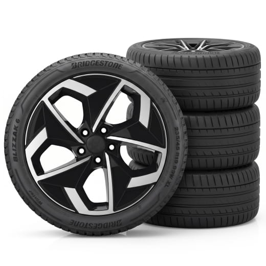 Roues hiver 19 pouces noir argent Smart ONE #1 HX11 kit complet Bridgestone | L95405365B-Set