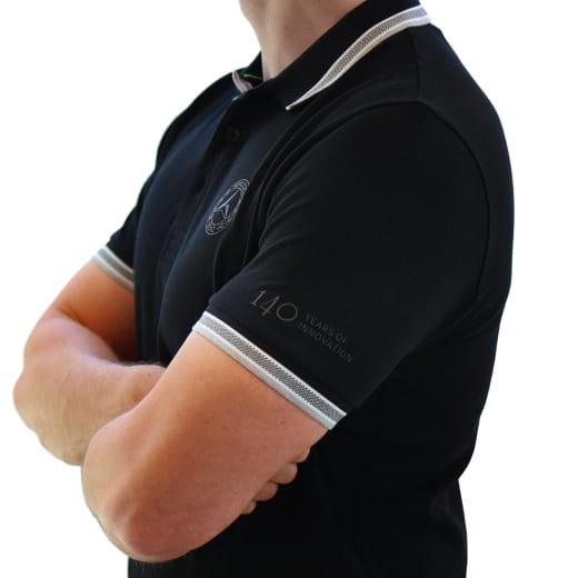 Poloshirt Herren schwarz 140 Jahre Original Mercedes-Benz by BOSS XS-.XXL | B67960341-46