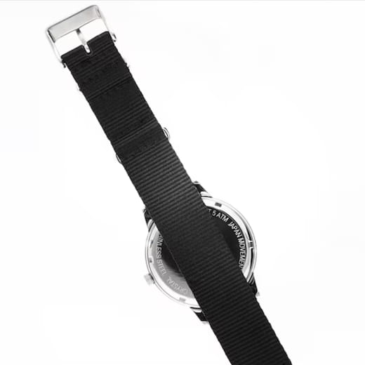 Polshorloge heren zwart-blauw roestvrijstaal Original Mer |  | B66959868