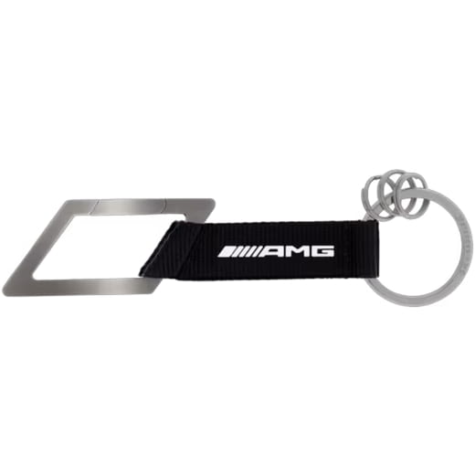 Portachiavi con moschettone emblema AMG nero bianco Original Mercedes-AMG | B66959849