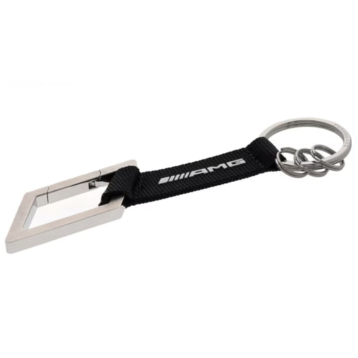 Portachiavi con moschettone emblema AMG nero bianco Original Mercedes-AMG | B66959849