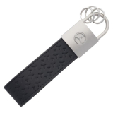 Portachiavi Upcycling stella Mercedes nera pelle bovina originale Mercedes-Benz