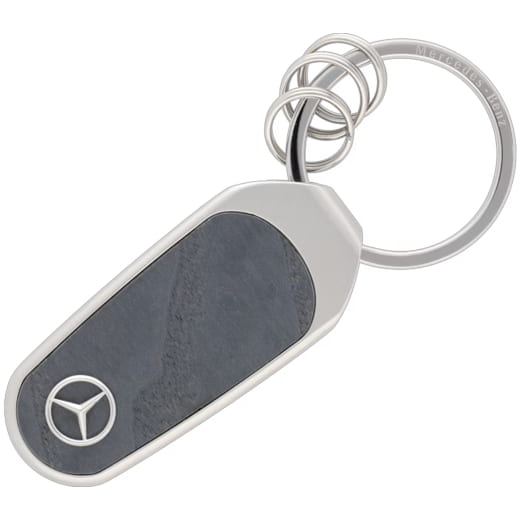 Porte-clés élément décoratif argent anthracite acier inoxydable bois Original Mercedes-Benz | B66959848