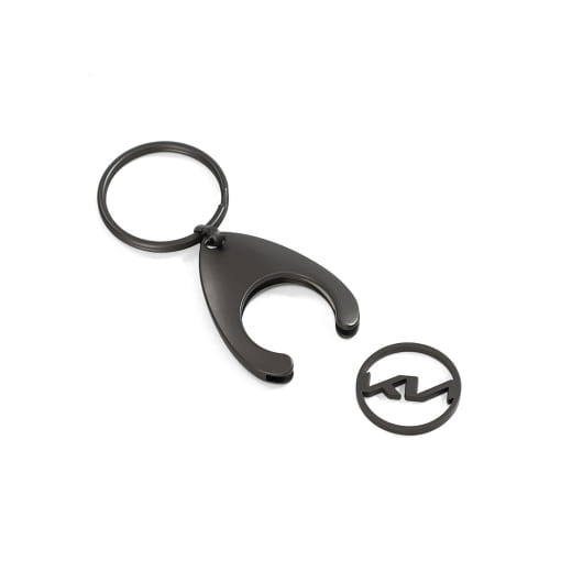 Porte-clés jeton de caddie Kia logo noir Original Kia | KIA10420