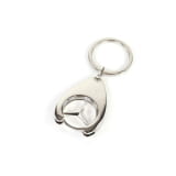 Porte-clés jeton de caddie Mercedes étoile argent chromé
