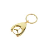 Porte-clés jeton de courses étoile Mercedes or