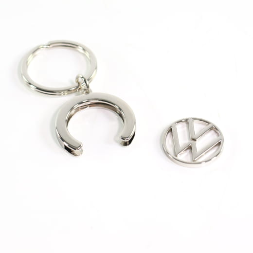 Porte-clés avec jeton de caddie logo VW argent original Volkswagen | 000087010BT