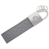 Porte-clés upcycling étoile Mercedes gris argent cuir de vache original Mercedes-Benz