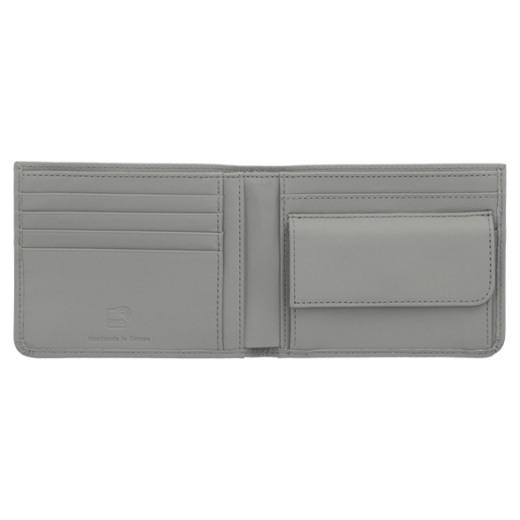Portefeuille en cuir de vachette gris argenté | B66959259