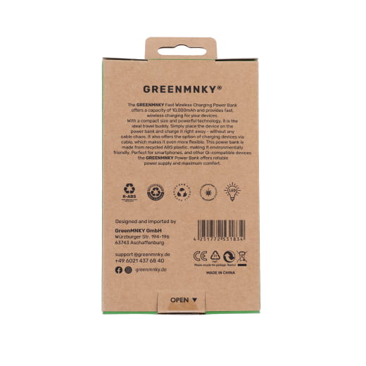 Powerbank CLE beleuchtet Wireless Charging magnetisch 10000 mAh  | GM-Powerbank-CLE