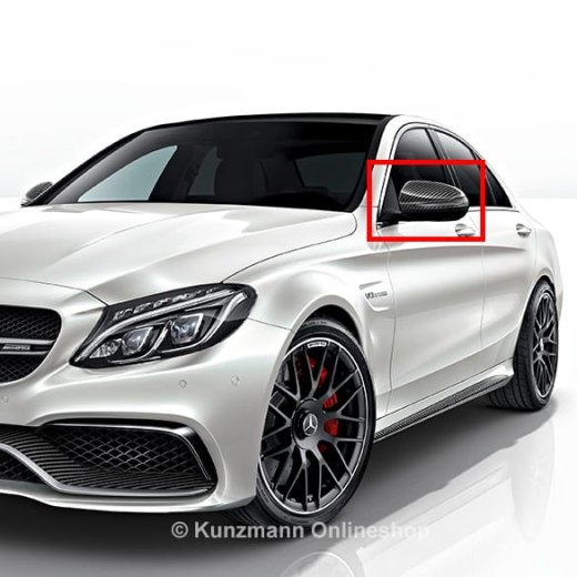 Jeu de coques de rétroviseur en carbone C 63 AMG | Classe C W205 | Original Mercedes-Benz | W205-Carbonspiegel